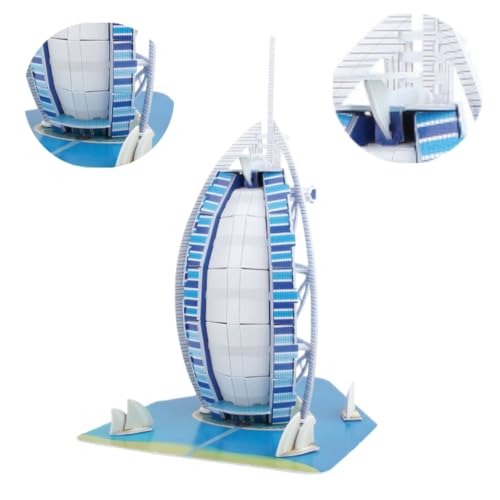 Architecture World Famous of 3D Puzzle.Build Your Own Collection of 17 Global Landmarks (Notre Dame, Colosseum) - Educational DIY Model Kit for Kids & Adults. (Burj Al Arab Jumeirah) - color: Burj Al Arab Jumeirah