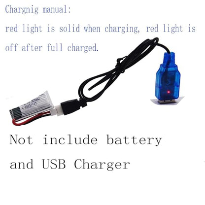 Blomiky 2 Pack 3.7V Lithium Battery USB Charge Cable with MX2.0 Plug Suitable for Some RC Airplane Shark Boat Helicopter Drone Battery / T12 USB