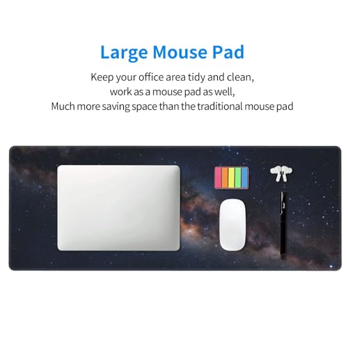 Galaxy Large Gaming Mouse Pad 31.5x11.8 XL Extended Desktop Mat with Stitched Edges, Non-Slip Rubber Base & Smooth Cloth Surface for Office, Work & Gaming - color: 21