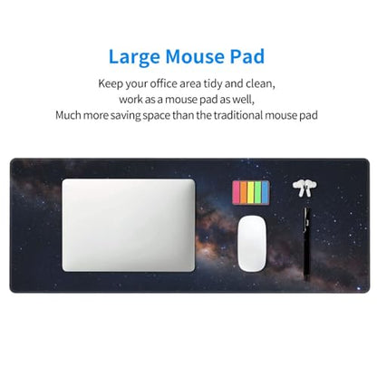 Galaxy Large Gaming Mouse Pad 31.5x11.8 XL Extended Desktop Mat with Stitched Edges, Non-Slip Rubber Base & Smooth Cloth Surface for Office, Work & Gaming - color: 21