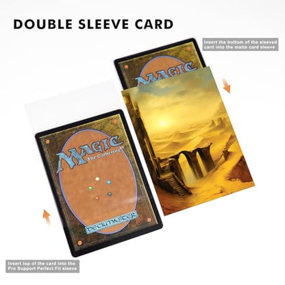 Katomula 100 MTG Card Sleeves with 100 Inner Sleeve, Textured Back Art Sleeves, Fit Standard Size Cards - Plains - color: Plains