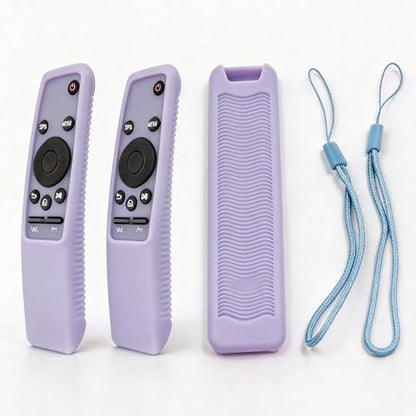 2 Pack Protective Silicone Remote Case Cover Compatible with Samsung Smart TV Remote BN59 Series, Anti-Slip Shockproof Sleeve Skin (Glow Purple) - color: Glow Purple