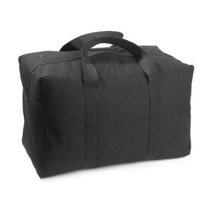 Tactical Parachute Cargo Bag LARGE Cotton Canvas Carry Bag, 24" x 15" x 13" - Black - color: Black, size: Large (24" x 15" x 13")