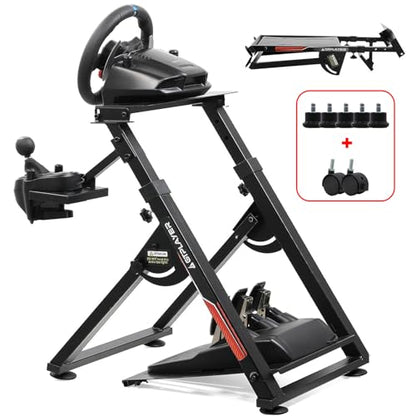 GTPLAYER Sim Racing Wheel Stand Simulator Cockpit Wheel Stand Racing Steering Shifter Mount fit for Logitech G25 G27 G29 G920 G923 Thrustmaster T330TS Gaming Stand Wheel Pedals NOT Included, Black - color: Black