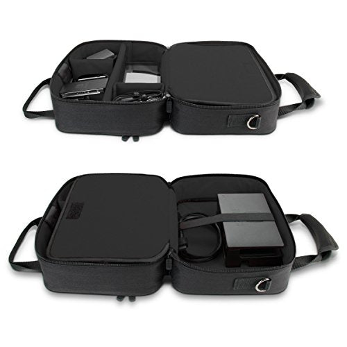 USA Gear Sling Bag Compatible with Nintendo Switch 2, Dock Station, Gamecube / Pro Controller, Joy Cons & more Nintendo Switch 2 Accessories - Customizable Interior, Shoulder Strap - Black - color: Black