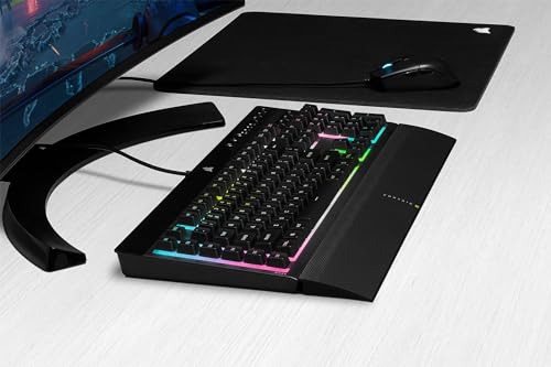 Corsair K55 RGB PRO XT - Dynamic Per-Key RGB Backlighting - QWERTY US Layout, Six Macro Keys with Elgato Stream Deck Software Integration - IP42 Dust and Spill-Resistant - Black - style: K55 RGB PRO XT