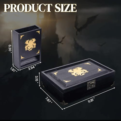 Dice Box with Dice Tower and Rolling Tray, 4 in 1 Dice Holder Storage Case for Tabletop RPG Games, Dice & Miniatures Organizer Gift for D&D, Pathfinder, MTG