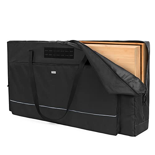 GOBUROS Cornhole Board Carrying Case 4' x 2' Fits Regulation Size, Only Bag | Cornhole Carry Bag with Front Sandbag Pockets, Corn Hole Storage Bag Two-Ways Zipper and Padded Shoulder Strap