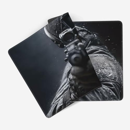 Large Gaming Mouse Pad with Non-Slip Rubber Base, Tactical Soldier Design, Smooth Surface for Work, Office and Home, 35.4" x 15.7 - color: Tactical Soldier