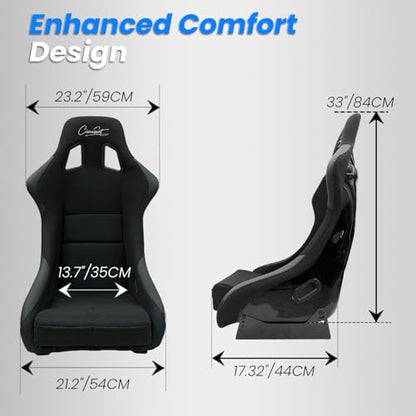 Racing Simulator Cockpit with Monitor Mount and Strong Fiberglass with LOGO Bucket Seat, Racing Wheel Stand Compatible with Fanatec, Thrustmaster, Logitech, Moza Racing Games on PS5, PS4, Xbox and PC - color: Cockpit+Black LOGO Seat
