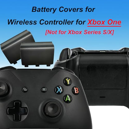 4 Pcs Battery Cover Replacement for Xbox One/One S/One X Controller[NOT for Xbox Series X/S],Battery Back Shell Covers Repair Part Compatible with Xbox One Controller(Black) - color: 4 Black