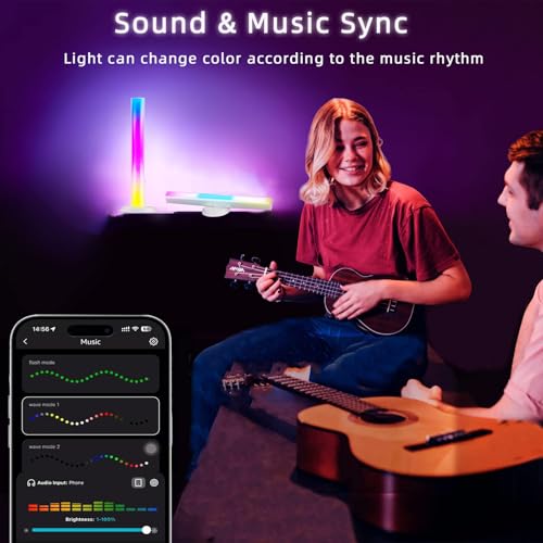 Smart LED Light Bar, TV Backlight Ambient Lighting, Compatible with Alexa, RGB Light Bar for Room with 16 Million Colors, Music Sync Gaming Lights APP Control, Desk Lamp LED Lights for TV, PC, Party