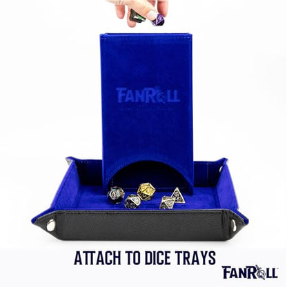 FanRoll Fold Up Dice Tower: Blue, Role Playing Game Dice Accessories for Dungeons and Dragons - color: Blue