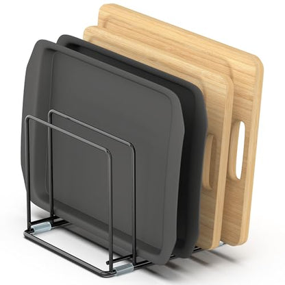 Cutting Board Organizer, Large | Kitchen Cabinet Organizer, Divided Rack with 5 Slots, For Baking Trays, Cutting Boards, Cookie Sheet Organizer Inside Cabinet - style: 1PC(Large)