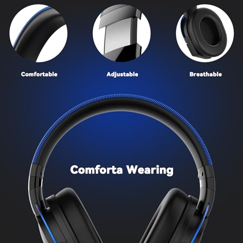 IMYB A88 Gaming Headset with Microphone, Stereo Wired Noise Cancelling Over-Ear Headphones with Mic for Pc, Ps5, Xbox One Series X/s, Ps4, Computer, Laptop, Mac, Nintendo, Gamer (Blue) - color: Blue