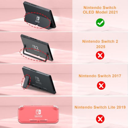 FINTIE Kid-Friendly Ultraligh Case for Nintendo Switch OLED Model (2021) | Game Card Slots, Ergonomic Grip Design, Lightweight EVA Foam, Anti-Scratch Protective Grip Case Cover, Red - color: Red