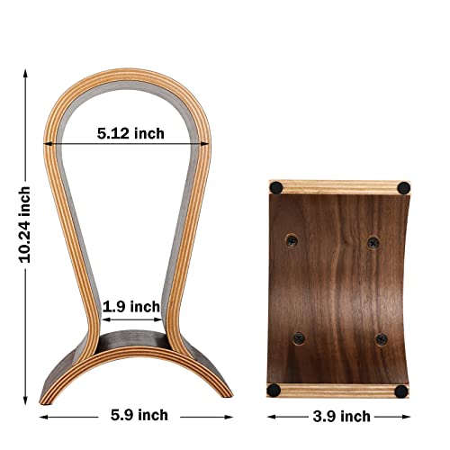 Headphone Stand Wood, Headset Stand for Desk, Walnut Gaming Headphone Holder Compatible for Sennheiser, Bose, Beats, Razer, AKG, Airpod Max, HyperX, Sony PS4 et. | Gaming Headset Holder Compatible for Sennheiser, Bose, Beats, Razer, AKG, Airpod Max, Hyper