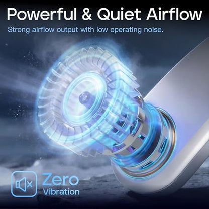 Cooling fan neck ac air conditioner, Rechargeable Neck Fan with Semiconductor Cooling Plate, 7000mAh Portable Battery, 3+ Hours Runtime, 360g Lightweight Wearable for Travel, Hot Flashes, and Outdoor.