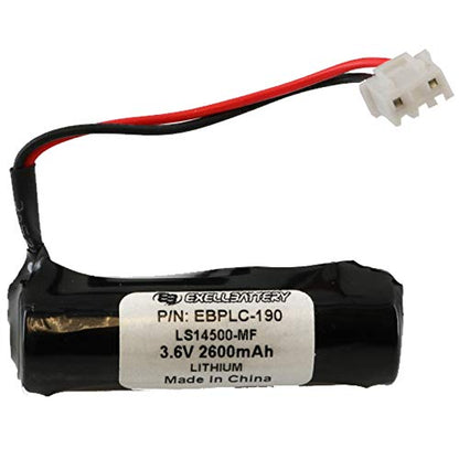 (2-Pack) Exell PLC Lithium 3.6V 2600mAh Computer Backup Batteries, Replacements for Mitsubishi, E-20GM Positioning Controller, F1 Series, F2 Series, FX Series, FX-20GM Positioning Controller