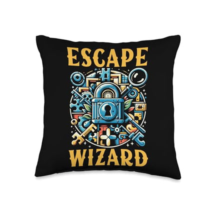 Escape Room Roomescape Puzzle Room Exit Game Throw Pillow - size: 16x16
