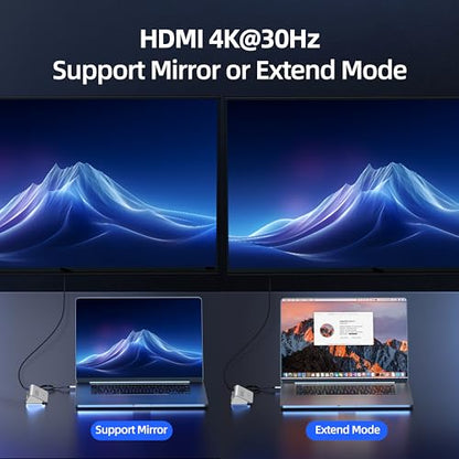 intpw 10-in-1 USB C Hub, P9R Powered USB Hub with 4K HDMI, 3 USB 3.0 5Gbps, PD 100W, 1Gbps Ethernet, SD/TF, Aluminum USB Hub for Laptop, MacBook Pro/Air, iPad Pro, iPhone 17, Dell, HP - color: Silver White, size: 1.64ft