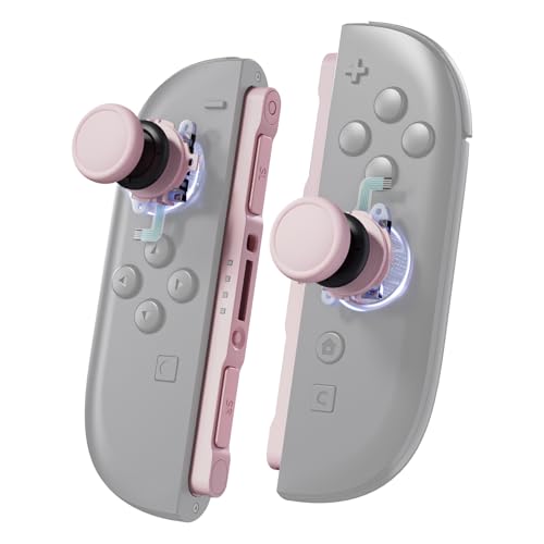 eXtremeRate Replacement 3D Joystick & Thumb Grips & Side Rail Shell Buttons for Nintendo Switch 2 JoyCon, Console Rail Stickers Left Right Analog Thumbsticks Caps for Switch 2 - Cherry Blossoms Pink - color: Cherry Blossoms Pink