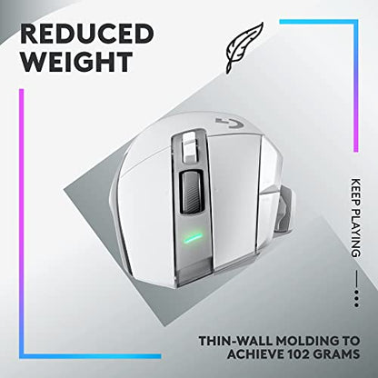 Logitech G502 X Lightspeed Wireless Gaming Mouse - White | Optical Switches, 13 Buttons, <140 hrs Battery, USB-C, Infinite Scroll Toggle, Wireless Charging Capable, for PC/MacOS - color: White, style: Wireless