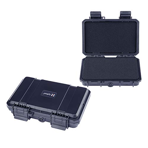 Lykus HC-1710 Mini Hard Case Dry Box with Foam Insert, Interior Size 6.54x3.94x1.46 inch, IP66 Splash-Proof
