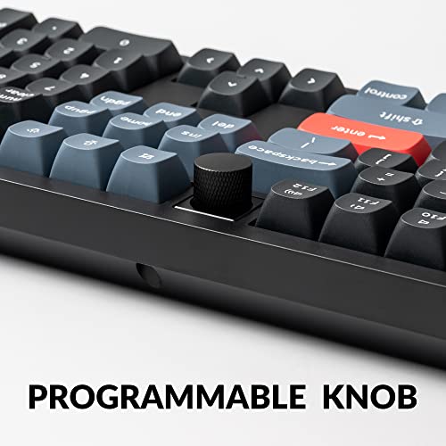 Keychron V6 Wired Custom Mechanical Keyboard Knob Version, Full-Size QMK/VIA Programmable Macro with Hot-swappable Keychron K Pro Red Switch Compatible with Mac Windows Linux Black (Non-Transparent) | QMK Programmable with Hot-swappable Keychron Red Switc