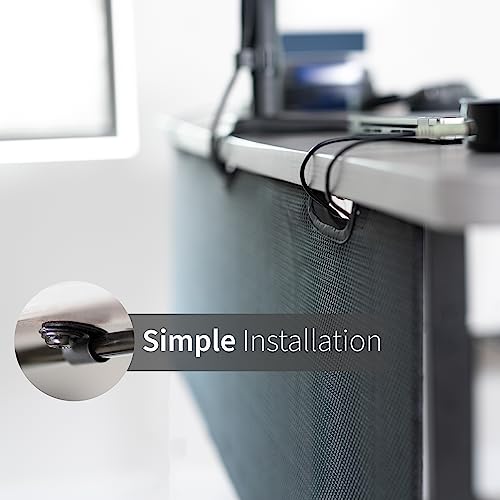 VIVO 60 inch Under Desk Privacy and Cable Management Organizer Sleeve, Wire Hider Kit Panel System, Black, DESK-SKIRT-60 - size: 60" Panel