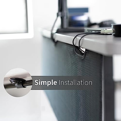 VIVO 60 inch Under Desk Privacy and Cable Management Organizer Sleeve, Wire Hider Kit Panel System, Black, DESK-SKIRT-60 - size: 60" Panel