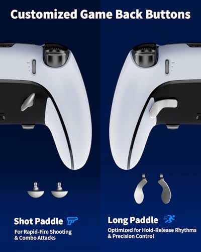 KD.FLY Metal Thumbsticks & Back Paddles for PS5 Edge Controller Joystick Replacement, Custom Analog Thumb Sticks Caps for PS5 Dual Sense Edge Stick Module, 2 Joystick, 4 Back Buttons, Flying Crane - color: Flying Crane