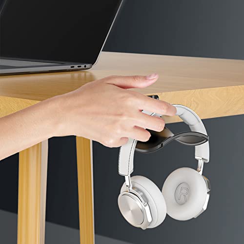 2-Pack Never Fall Headphone Hook Hanger Wall Mount Headset Holder | Stand fixted with screws for airpods max sennheiser sony bose beats akg - color: Black L(2 Pack)