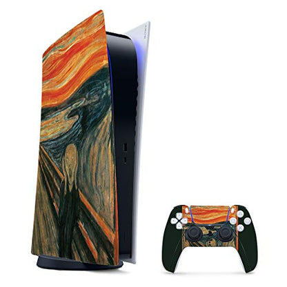 MightySkins Gaming Skin for PS5 / PlayStation 5 Digital Edition Bundle - The Scream | Protective Viny wrap | Easy to Apply and Change Style | Made in The USA - color: The Scream, size: PS5 Digital Edition Bundle