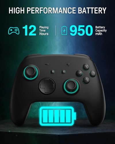Switch 2 Pro Controller One-Key Wake Up for Switch2/OLED,Firefly Switch Wireless Controller with Hall Effect Joysticks, NFC Function, Black Bluetooth Remote Control with 7 LED/Paddle/Turbo/Motion - color: Black