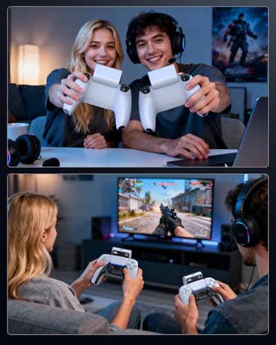 FASTSNAIL LED Display 7400mAh Battery Pack for PS5 DualSense Controller - color: white, size: 2 Pack