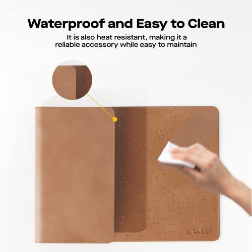 Mobile Pixels Desk Mat, Multifunctional Waterproof (Oak Brown) | Spill-resistant, Non-slip base, Upscaled Stitched Large Extended PU Leather Protective Pad for Desk and Monitor 31.5"x15.75" - color: Oak Brown