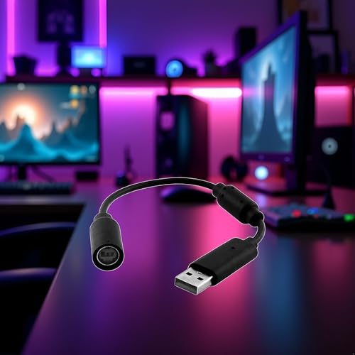 GANPUB Black Audio USB Breakaway PC Cable Cord Adapter Converter for Xbox 360 Controller RockSmith Real Tone Cable