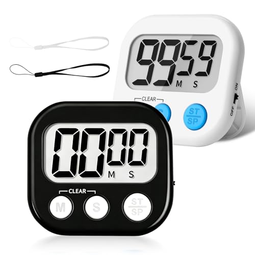 ZILLEEN Classroom Timer for Kids Teachers 2 Pack Digital Timers, Black & White - color: Black & White
