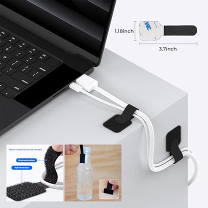 Cable Management Organizer Kit, Desk Cable Organizer, Cable Management Under Desk, Wire Management and Cord Organizer for Home, Office, Standing Desk