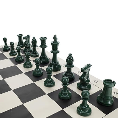 WE Games Color Bright Plastic Staunton Tournament Chess Pieces with 3.75 in. King - Half Chess Set of Chess Pieces Only, Army Green - color: Army Green