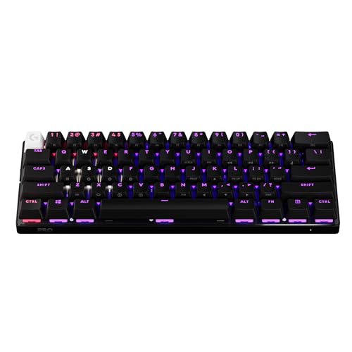 Logitech G PRO X 60% Wireless Gaming Keyboard (Tactile Optical) - Black | Lightspeed, ultra-compact TKL 60% mechanical, for Windows PC, LIGHTSYNC RGB, dual-shot PBT keycaps, optical switches - color: Black, size: 60% - Wireless, style: Tactile