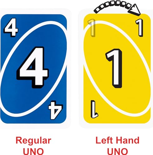 Mattel Games UNO Card Game for Family Night with Cards Specially Designed for Left-Handed Players in Collectible Tin Box - style: UNO Left Hand