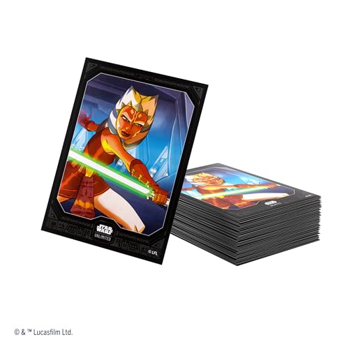 Star Wars Unlimited Ahsoka Tano Art Sleeves | Gamegenic Officially Licensed Pack of 60 Art Sleeves and 1 Clear Sleeve, Optimized Size for TCG and LCG Games - style: Ahsoka Tano