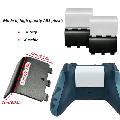 4 Pcs Battery Back Cover for Xbox Series X/S Controller[NOT for Xbox One & One X/S],Battery Back Shell Covers,Replacement Battery Door Shell Repair Part Compatible with Xbox Series S/X(Black&White) - color: 2 Black+2 White