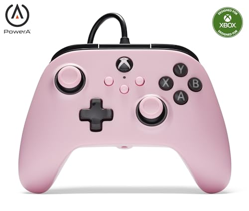 PowerA Wired Controller for Xbox Series X|S - Pink, gamepad, video game/gaming controller, works with Xbox One, Officially Licensed - style: Pink