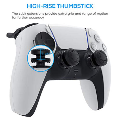 MENEEA Accessories Kit Bundle for PS5 Compatible with Controller | Thumb Grips Sticks Joystick + L2 R2 Trigger Extender+D-pad Button for Playstation 5 Controller, Anti-Slip Replacement Parts