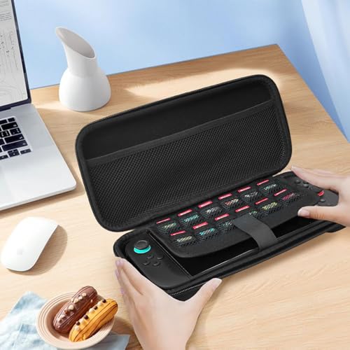 Travel Carrying Case for Nintendo Switch 2 2025, Large Volume Consoles Accessories Bundle Holder Shockproof Hard Shell Protective Cover Pouch Waterproof Portable with Game Cartridge Slots Black - color: Black, style: Net