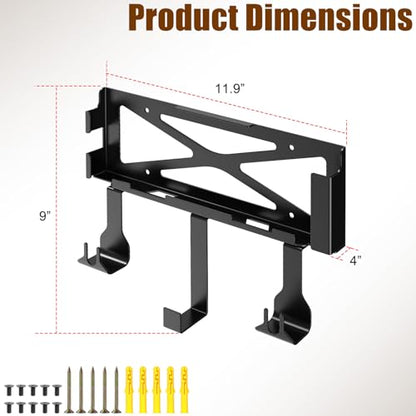 PS4 FAT Wall Mount Bracket, Wall Mount Compatible Only with PS4 Original Old Model CUH-1000/1100/1200, with 2 Controller Holders & Headset Hanger, Space Saving TV Side Mount