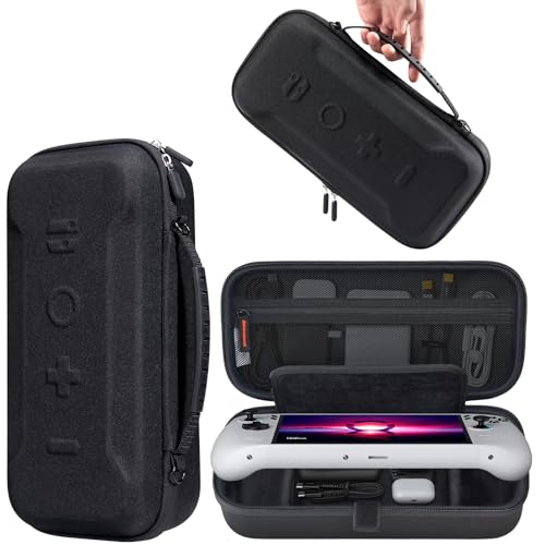 JSAUX Carrying Case for Lenovo Legion Go / Go S / Go 2, Large Capacity Hard Travel Pouch, Screen Protector Cover with Hand Grip, Storage Bag for Console, Controllers and Dock – Black - color: Large Capacity